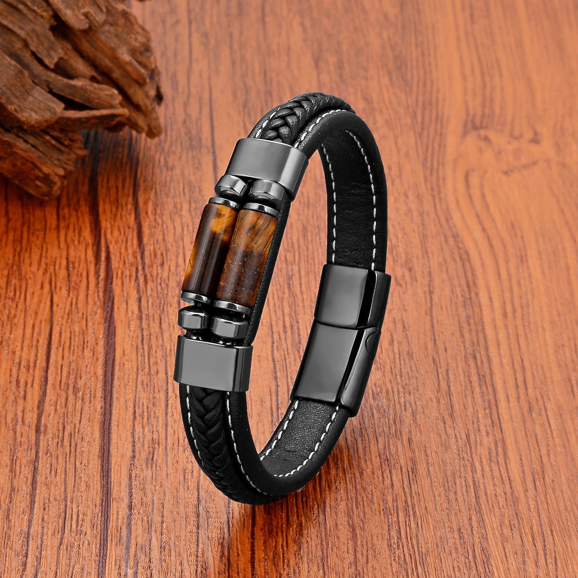 Natural Tiger Eye Beaded Bracelet - Jeglowstore