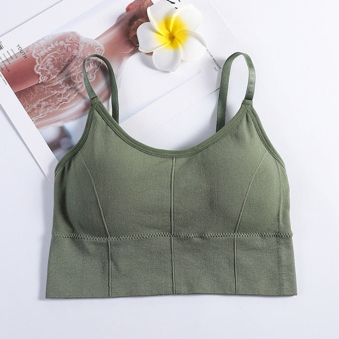 Backless Sportswear Woman Gym Sports Bra Seamless Womens Underwear Adjustable Shoulder Strap Inner Padded Yoga Vest Bralette