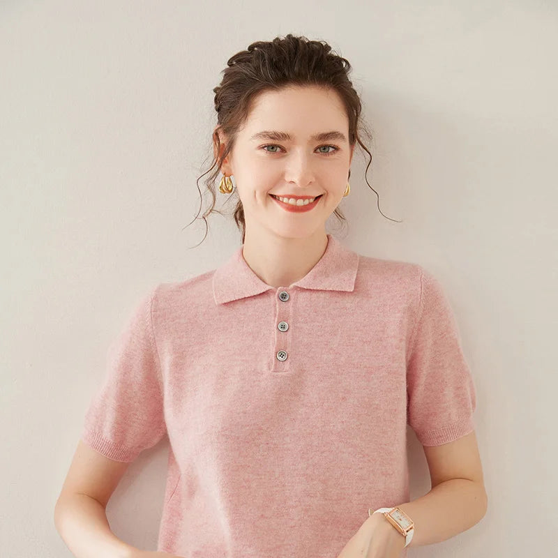 Women’s Cashmere Polo T shirt