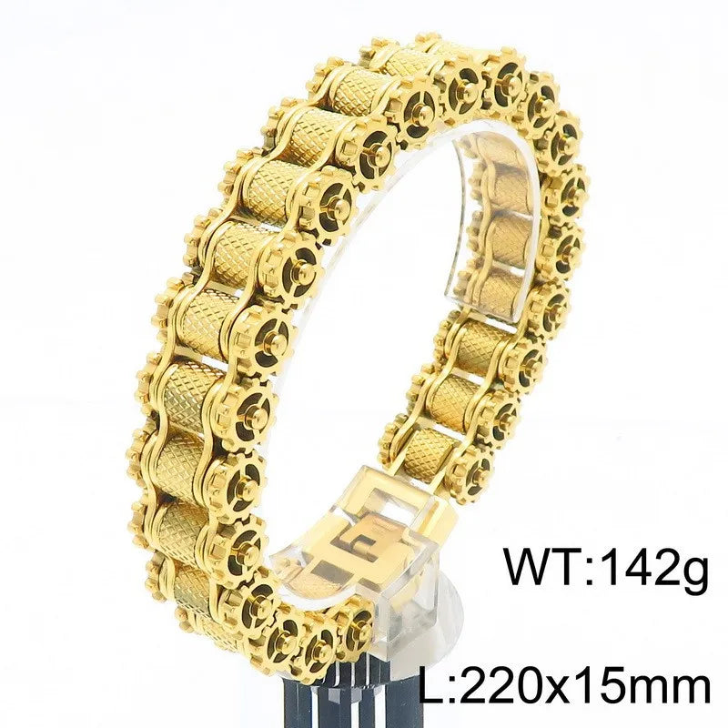 Retro Heavy Stainless Steel Motorcycle Chain Bracelet - Jeglowstore