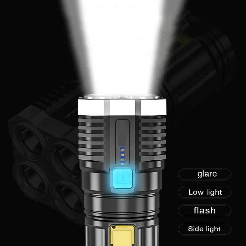 Led Mini Diving Rechargeable High Lumens Torch Long Range Powerful Camping Taschenlampe Linterna Flashlights - Jeglowstore