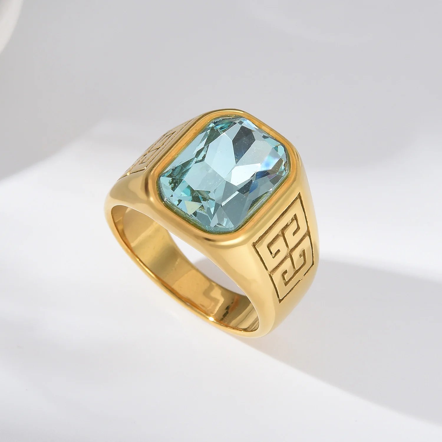 Onyx Gemstone Stainless Steel Ring - Jeglowstore