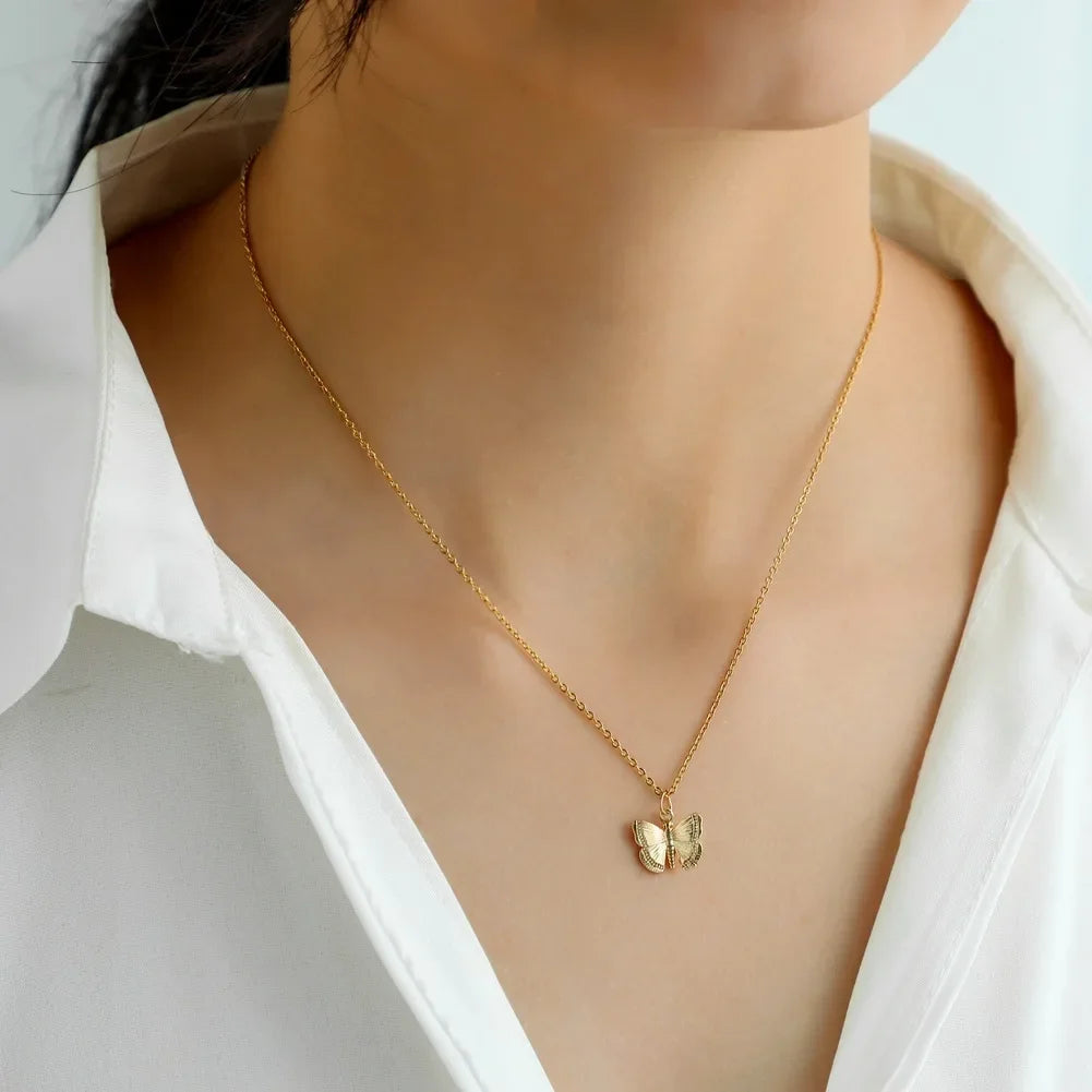 Vintage Gold Butterfly Choker Necklace - Jeglowstore