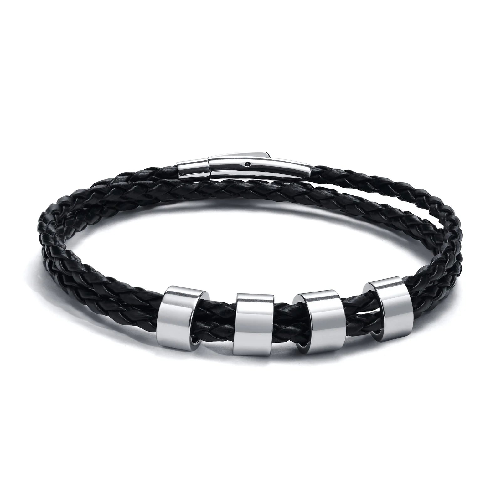 Custom Name Braided Leather Men’s Bracelet - Jeglowstore