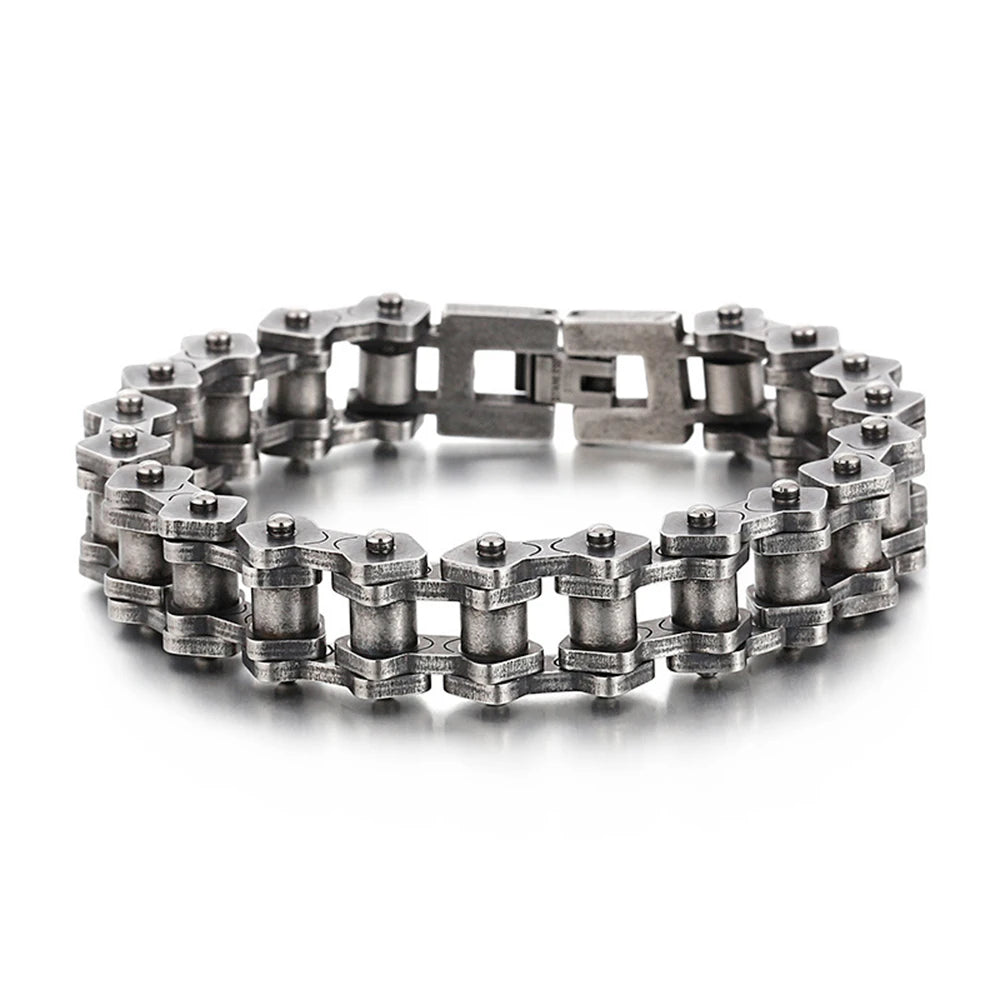Retro Heavy Stainless Steel Motorcycle Chain Bracelet - Jeglowstore