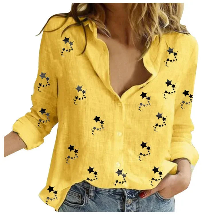 Women’s Spring Autumn Linen Shirt - Jeglowstore