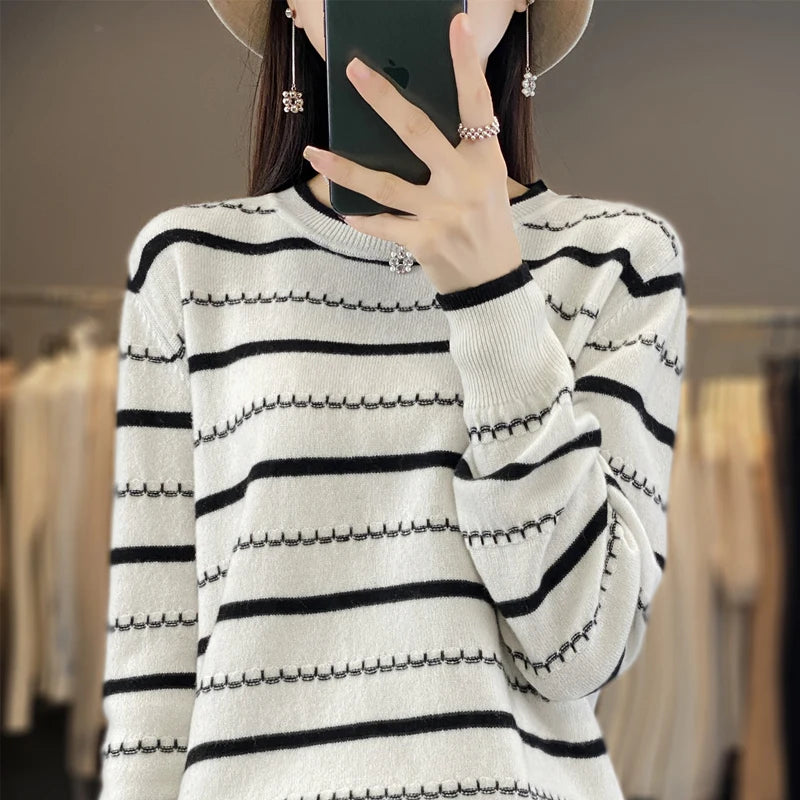 Women’s Two-Color Knit Sweater - Jeglowstore