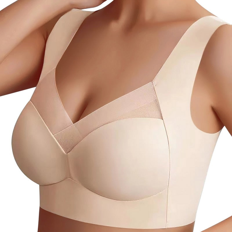 Sexy Seamless Bra Underwear for Women Push Up Anti-Sagging No Steel Ring Thin Beauty Vest Sports Running Shockproof Bra
