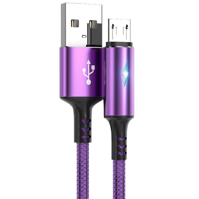 USB Micro Cable 3A Fast Charging Data Cable Charger Cord for Samsung Xiaomi Mobile Phone Accessories LED Indicator Usb Cable