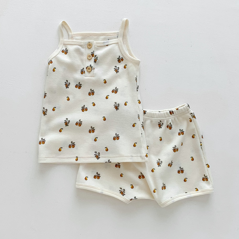 2pcs Baby Boys Girls Outfits Sets Summer Fashion Short Sleeve Kids T-shirts + Shorts Cotton Baby Clothing