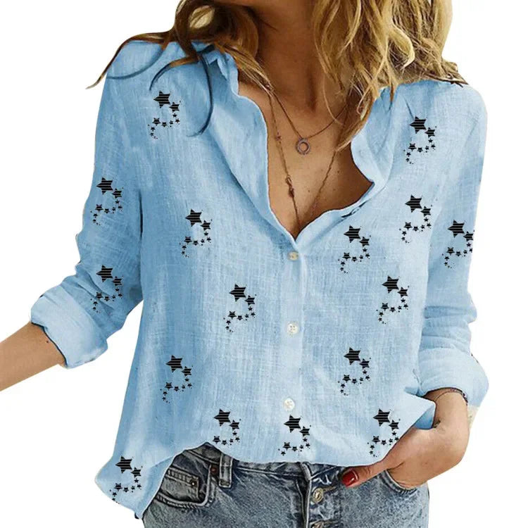 Women’s Spring Autumn Linen Shirt - Jeglowstore