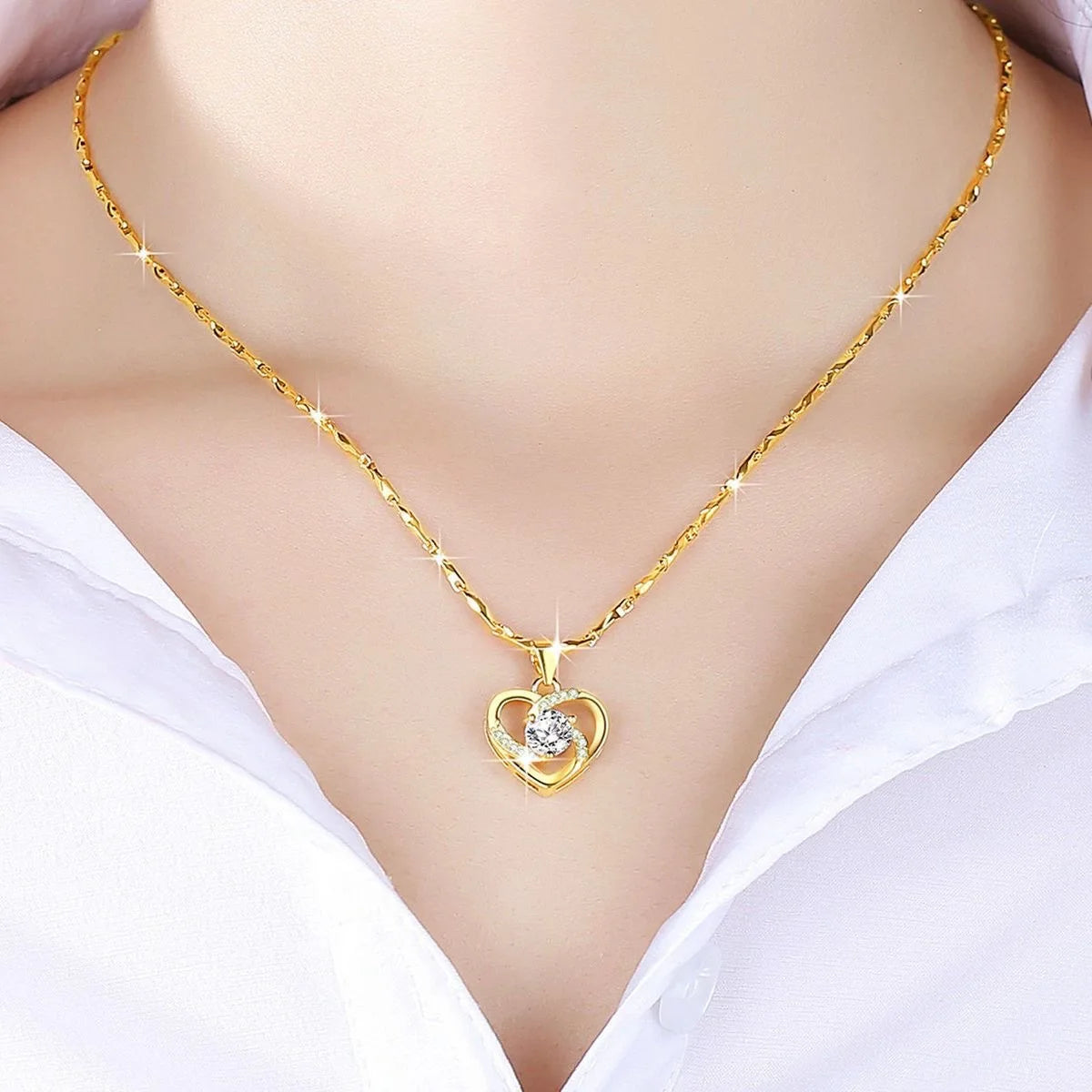 Luxury 24K Pure Gold Collarbone Chain - Jeglowstore