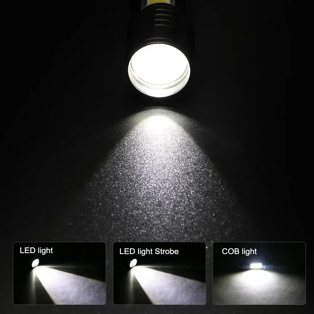 2000LM Ultra Bright P50 LED Flashlight Tactical EDC Emergency Spotlight Telescopic ZoomHandheld Torch w/ 14500/18650 Battery