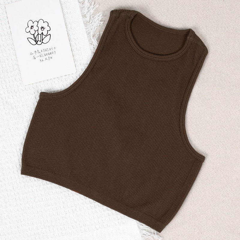 NORMOV Fitness Yoga Bra Sports Crop Tops Seamless Ribbed Sports Bras Tops Knit Paddleless Top Womens High Strength Shock Proof