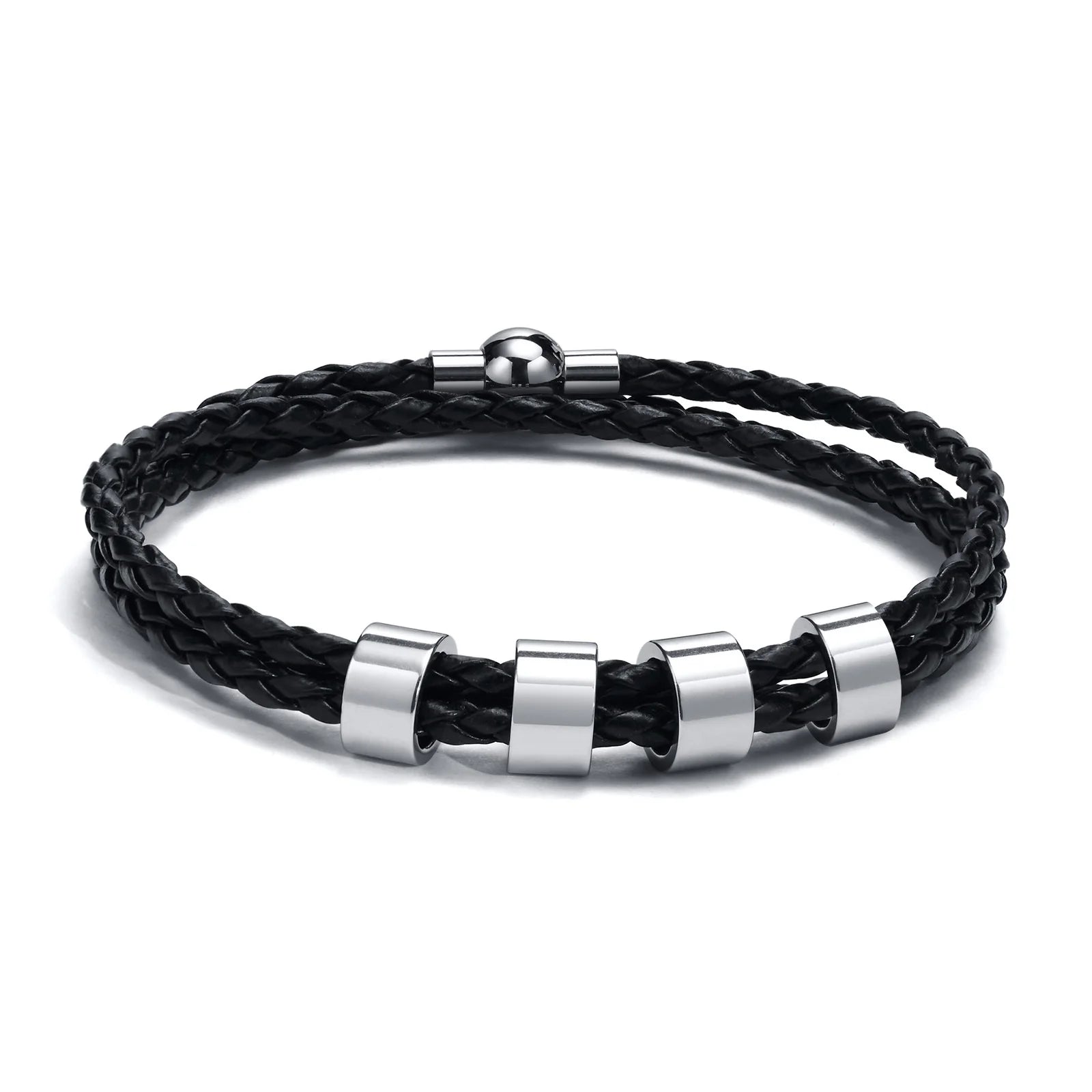 Custom Name Braided Leather Men’s Bracelet - Jeglowstore