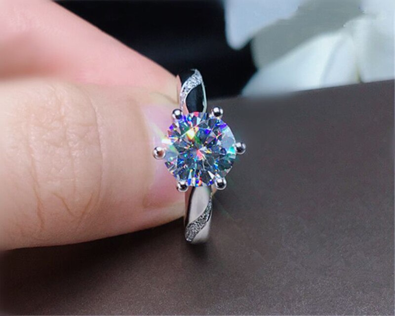 Sell At A Loss! White Gold Color 100% Authentic Tibetan Silver Rings Women Round Cubic Zircon Wedding Fashion Jewelry - Jeglowstore