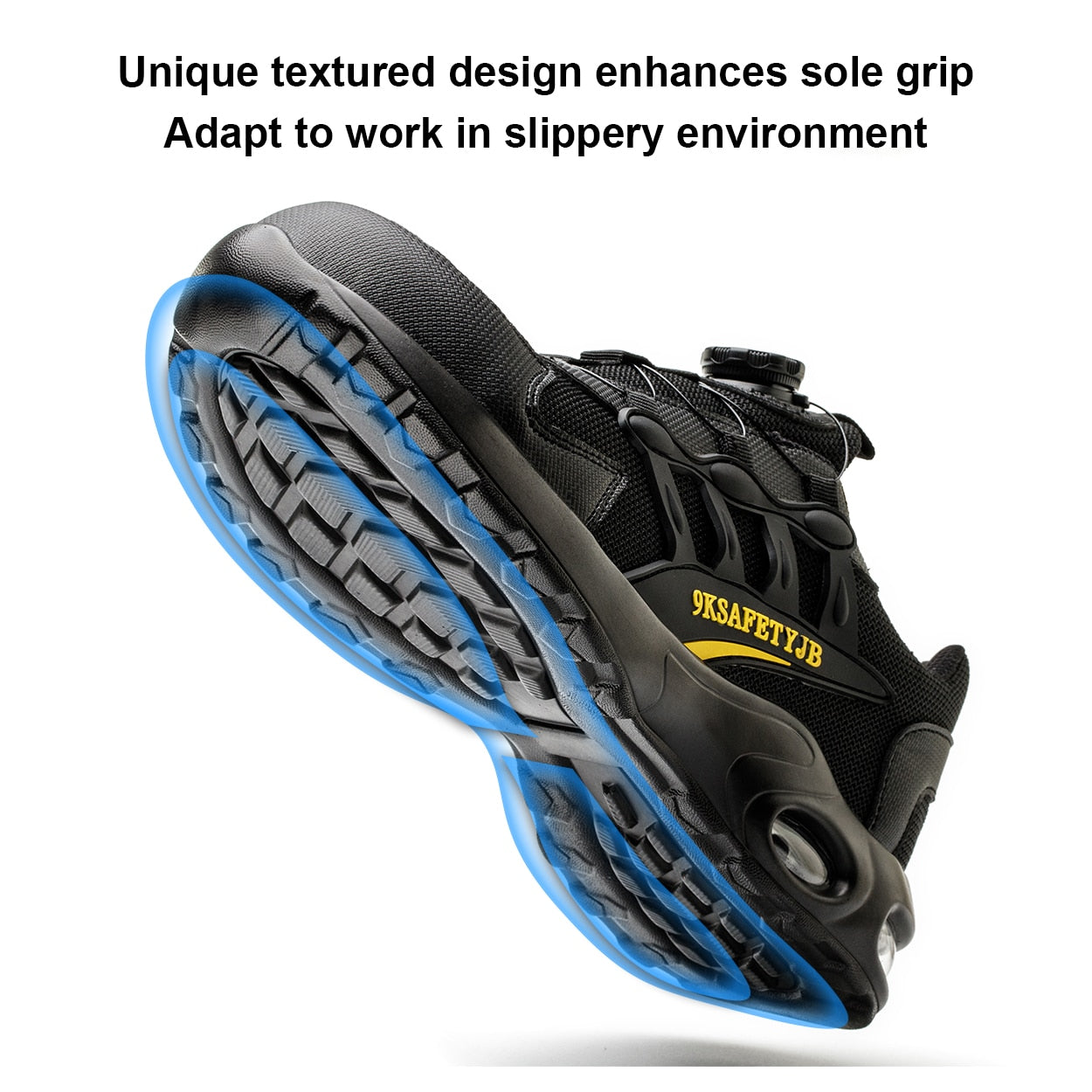 Quality Safety Shoes Men Rotary Buckle Work Shoes Air Cushion Indestructible Sneakers Puncture-Proof security Boots Protective