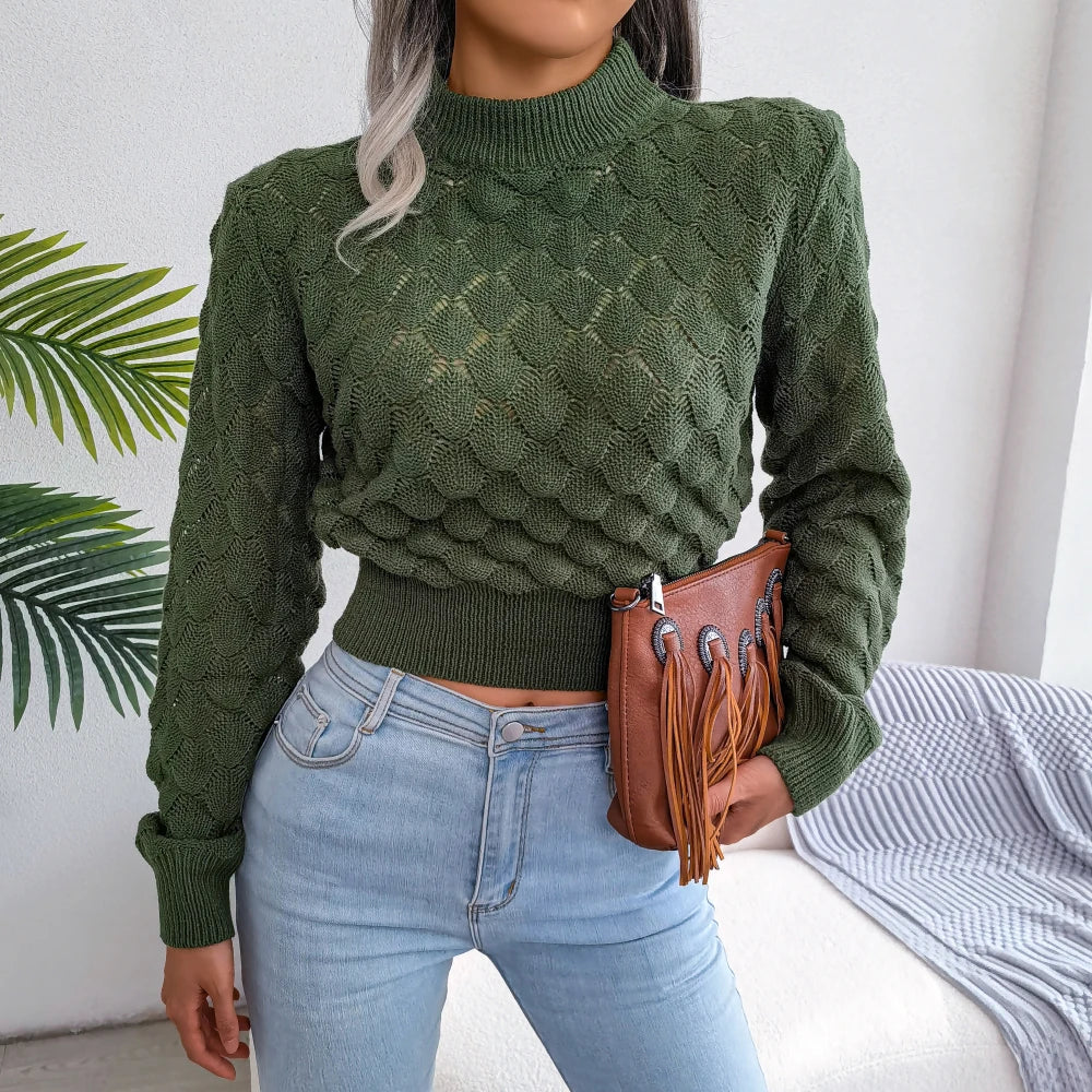 Women’s Casual Knit Crop Sweater - Jeglowstore