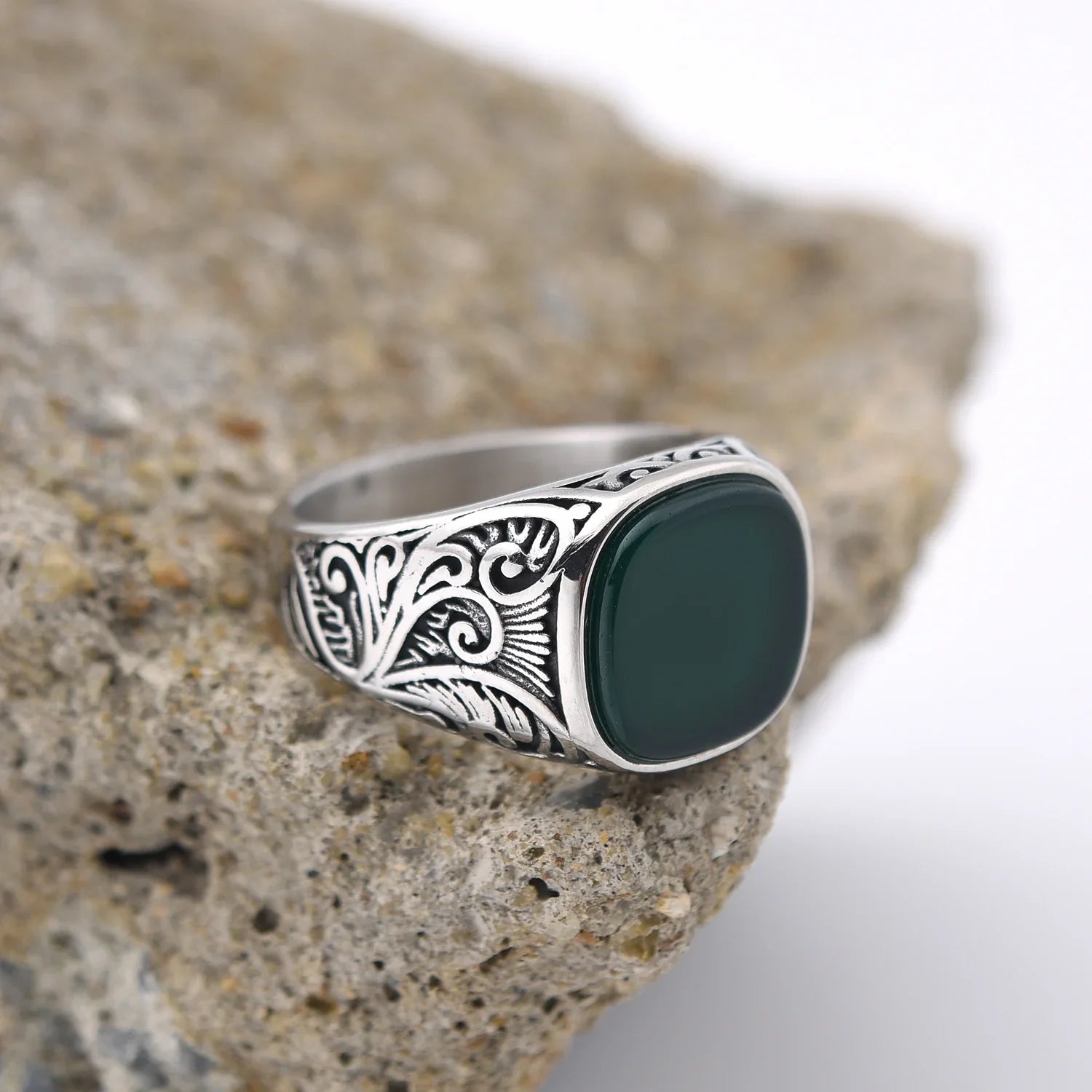 Men’s Multi-Color Stainless Steel Gemstone Ring - Jeglowstore