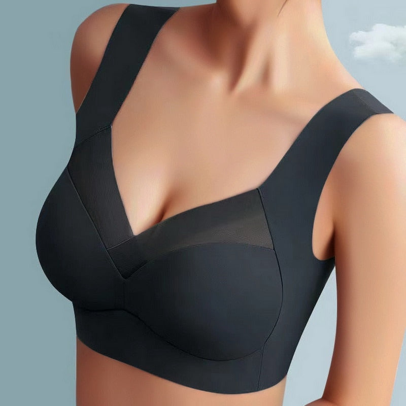 Seamless Bra Underwear for Women Sexy Push Up Anti-Sagging No Steel Ring Thin Beauty Vest Sports Running Shockproof Bra