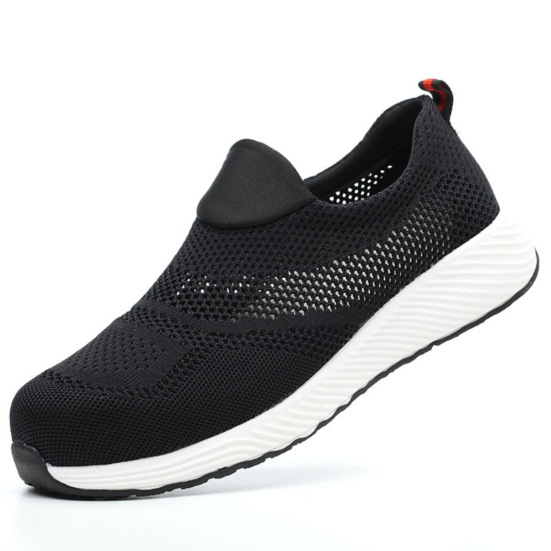 Quality Safety Shoes Men Rotary Buckle Work Shoes Air Cushion Indestructible Sneakers Puncture-Proof security Boots Protective