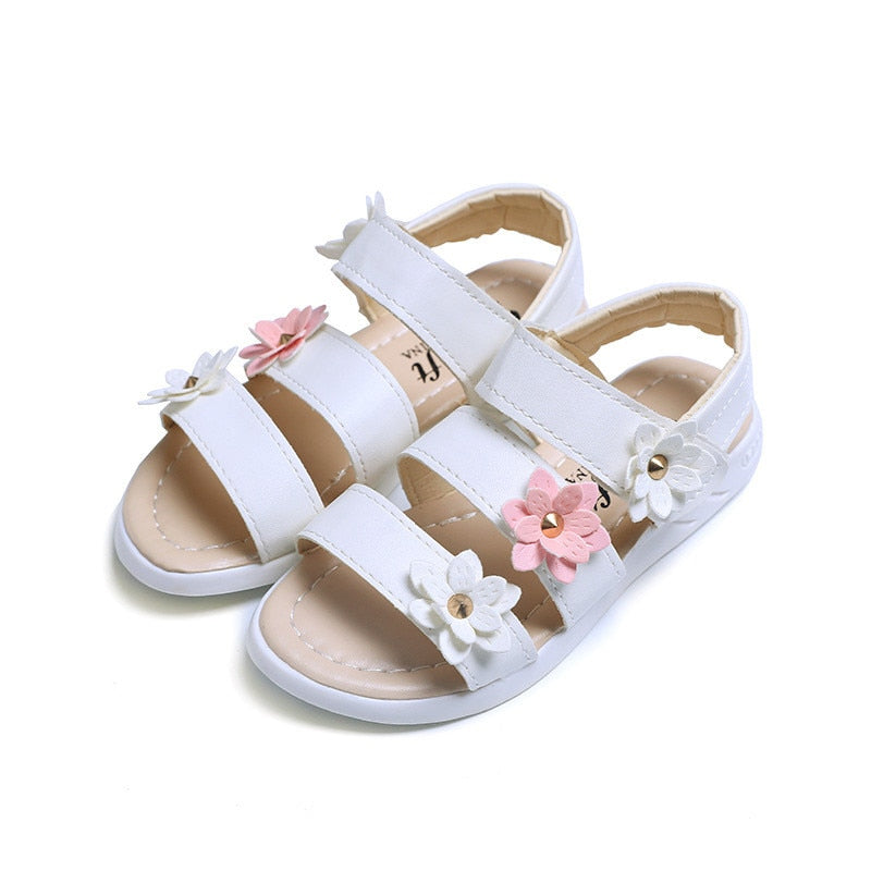 Girls Sandals Gladiator Flowers Sweet Soft Children Beach Shoes Kids Summer Floral Sandals Princess Fashion Cute High Quality - Jeglowstore