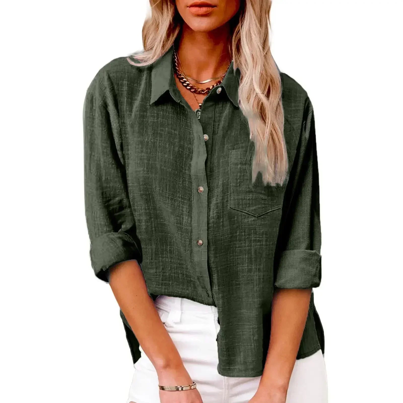 Women’s Solid Casual Long Sleeve - Jeglowstore