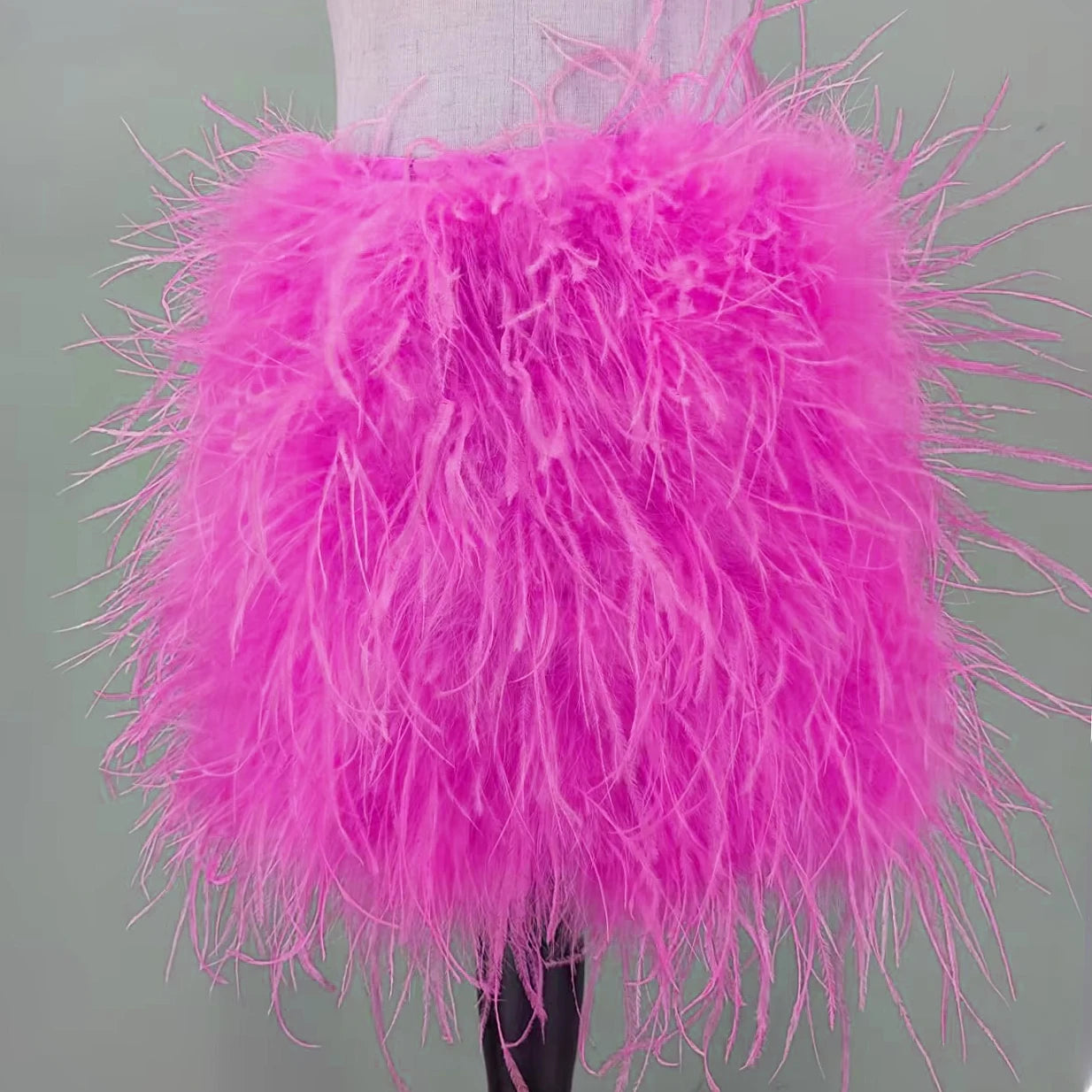 Ostrich Feather Mini Skirt - Jeglowstore