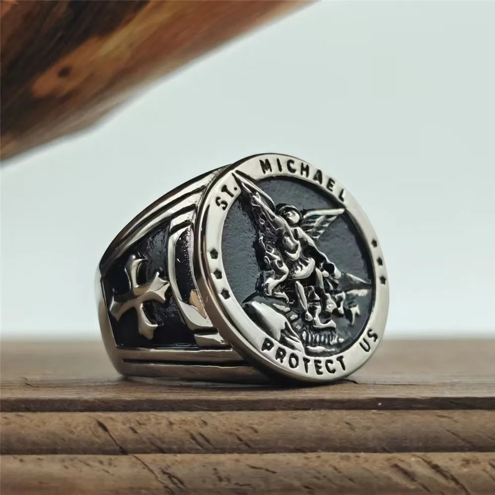Michael Stainless Steel Angel Ring - Jeglowstore