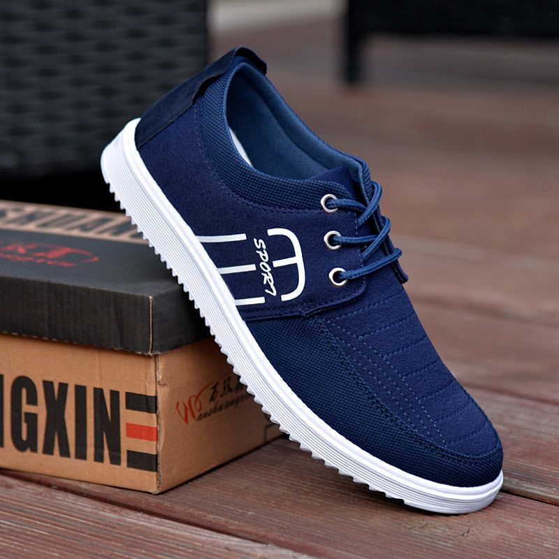 New Men's Canvas Shoes Lightweight Sports Shoes Casual Mesh Breathable Vulcanized Shoes Classic Fashion Lace Up Work Shoes 2023