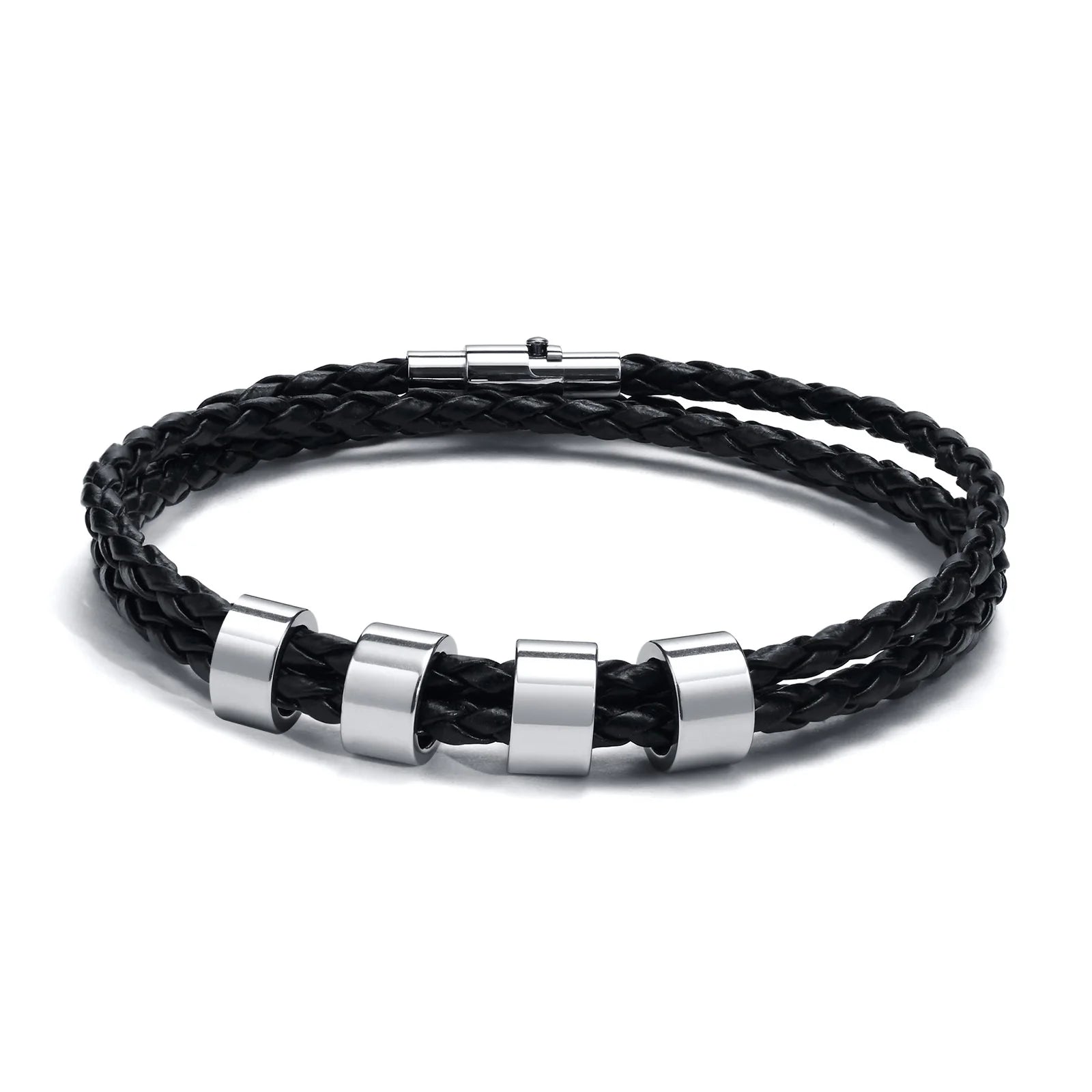 Custom Name Braided Leather Men’s Bracelet - Jeglowstore