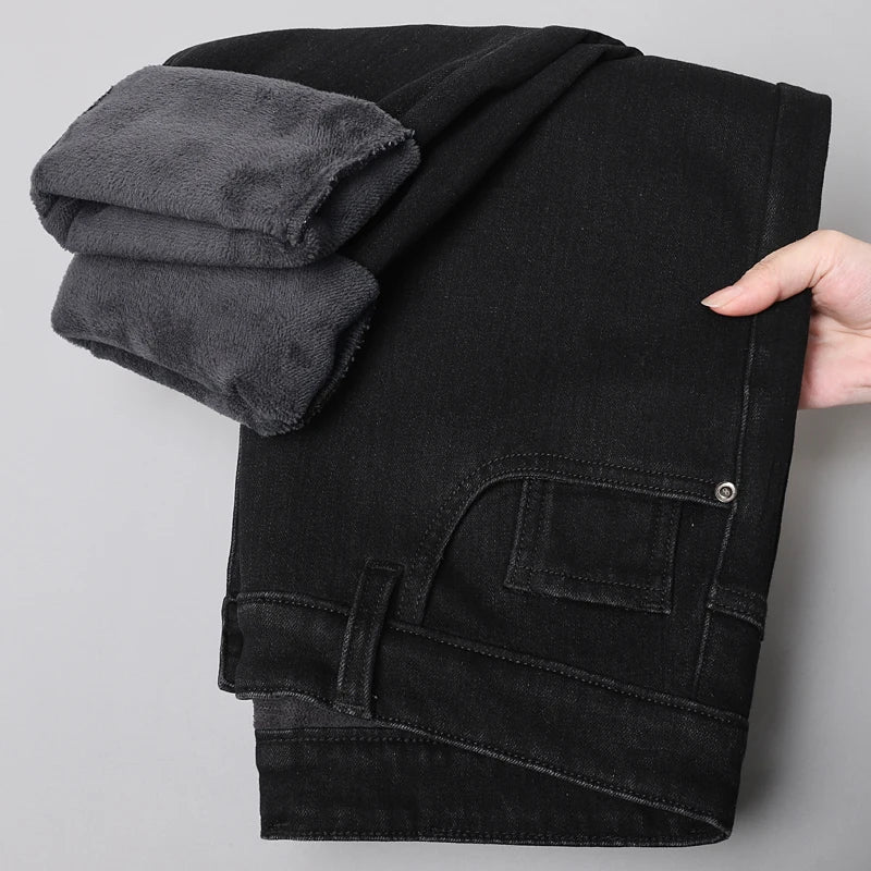 Men’s Warm Fleece Denim Pants - Jeglowstore