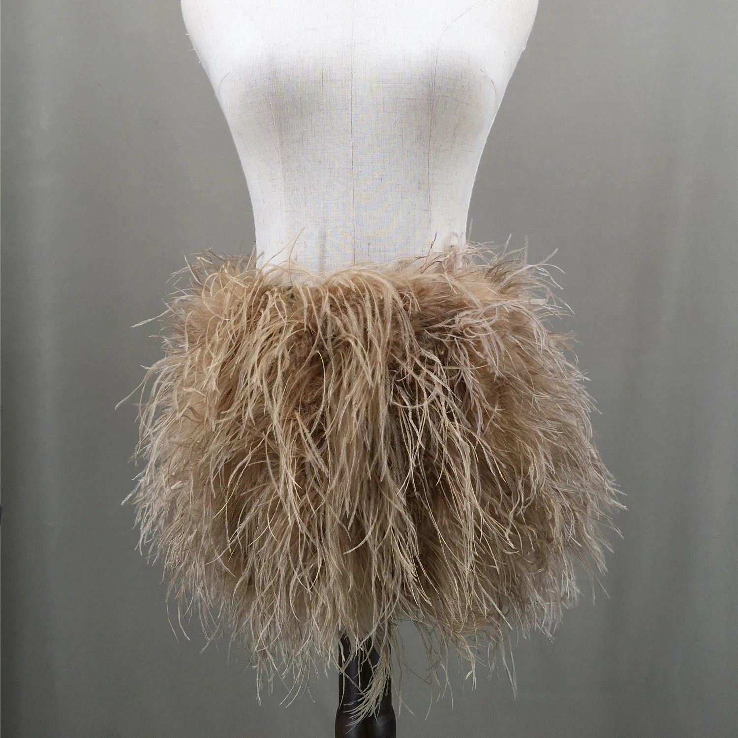 Ostrich Feather Mini Skirt - Jeglowstore