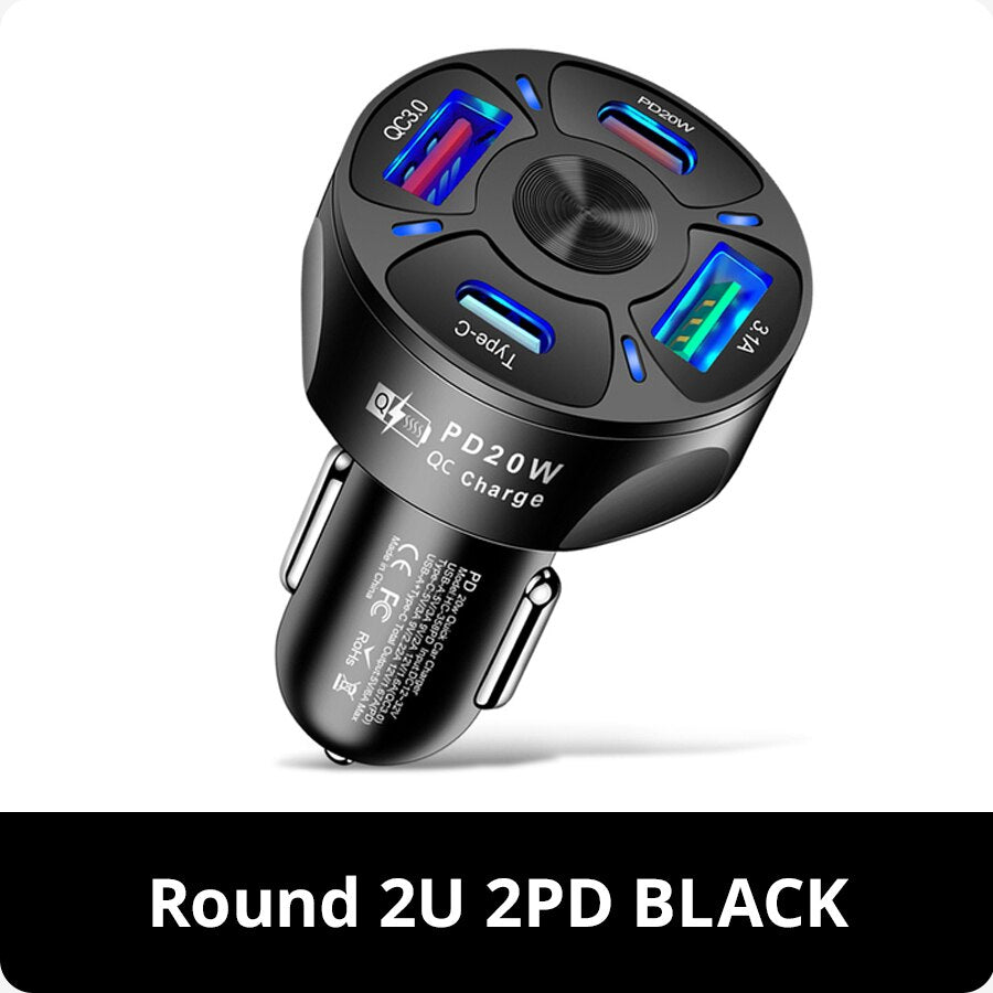 Olaf Dual USB C Car Charger Fast Charging USB PD QC3.0 Type C Fast Charger For iPhone Samsung Xiaomi Car Phone Charger Adapter