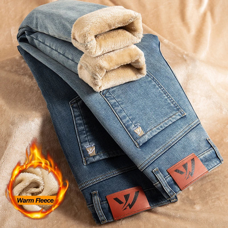Men’s Thickened Winter Denim Trousers - Jeglowstore