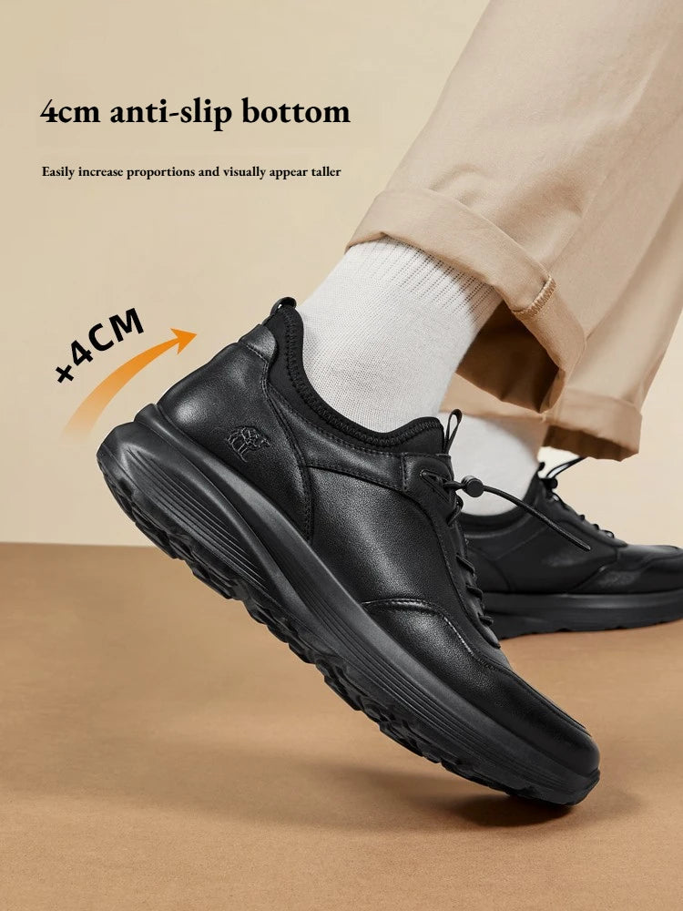 Golden Camel Men's Shoes Winter Velvet Warm Business Casual Sports Leather Shoes Soft Sole Shock Absorption Non-slip Sneakers - Jeglowstore