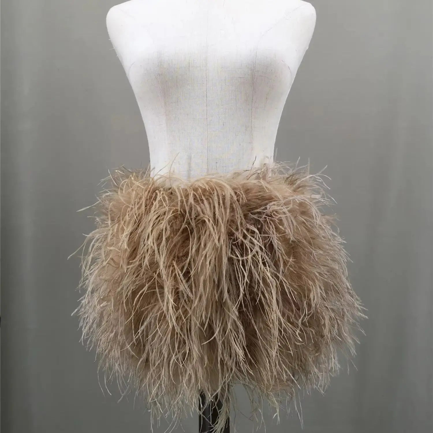 Ostrich Feather Mini Skirt - Jeglowstore