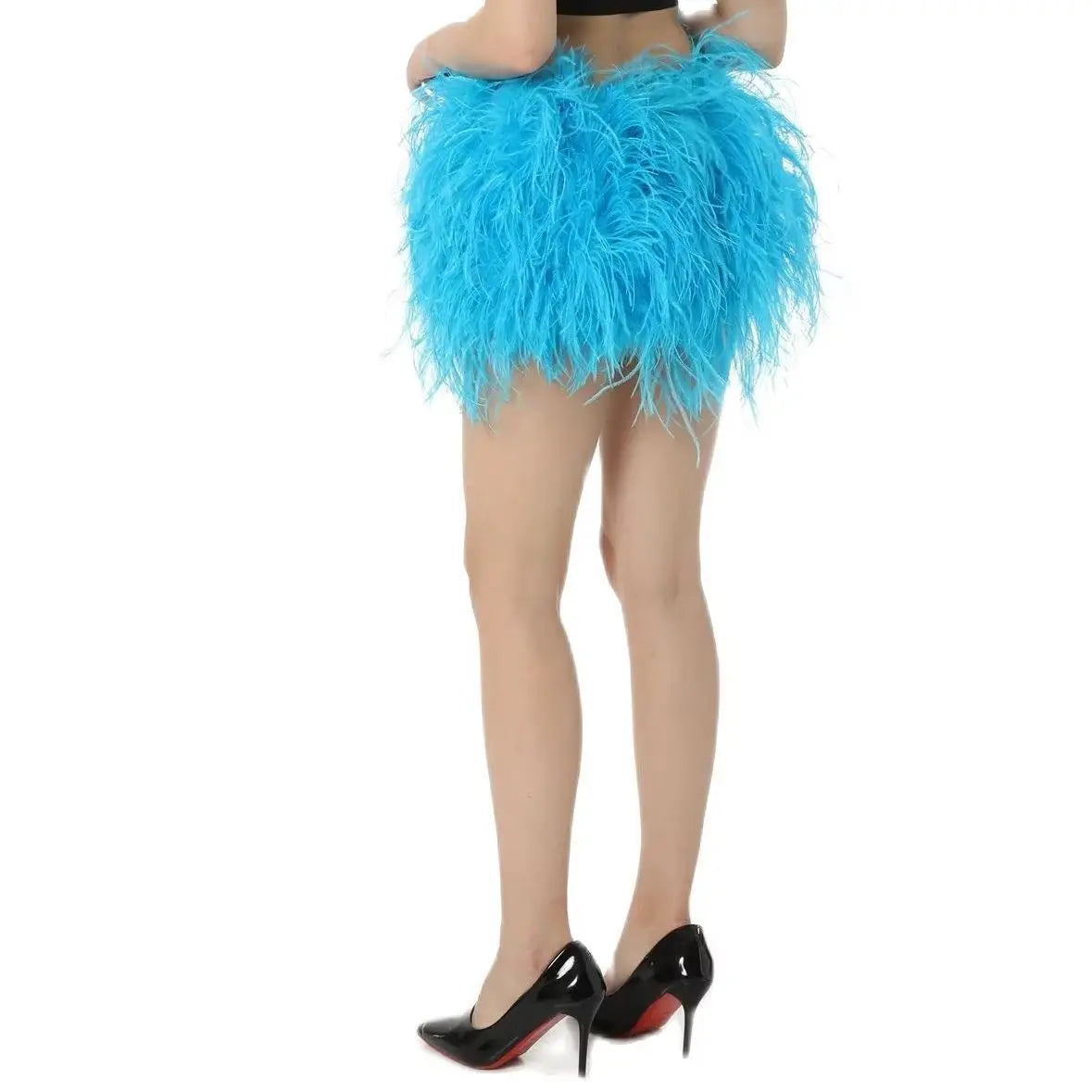 Ostrich Feather Mini Skirt - Jeglowstore