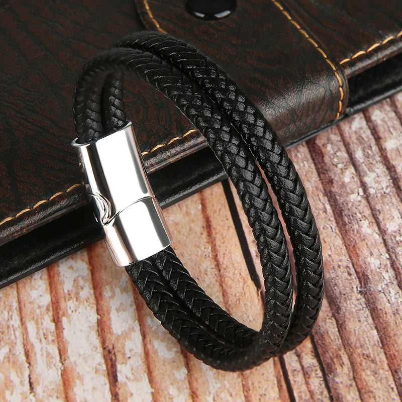 Genuine Leather Double Layer Bracelet - Jeglowstore