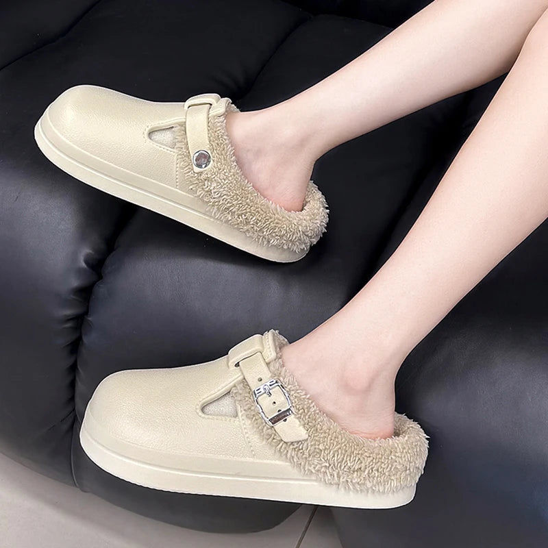 Women Winter Waterproof Plush Clogs