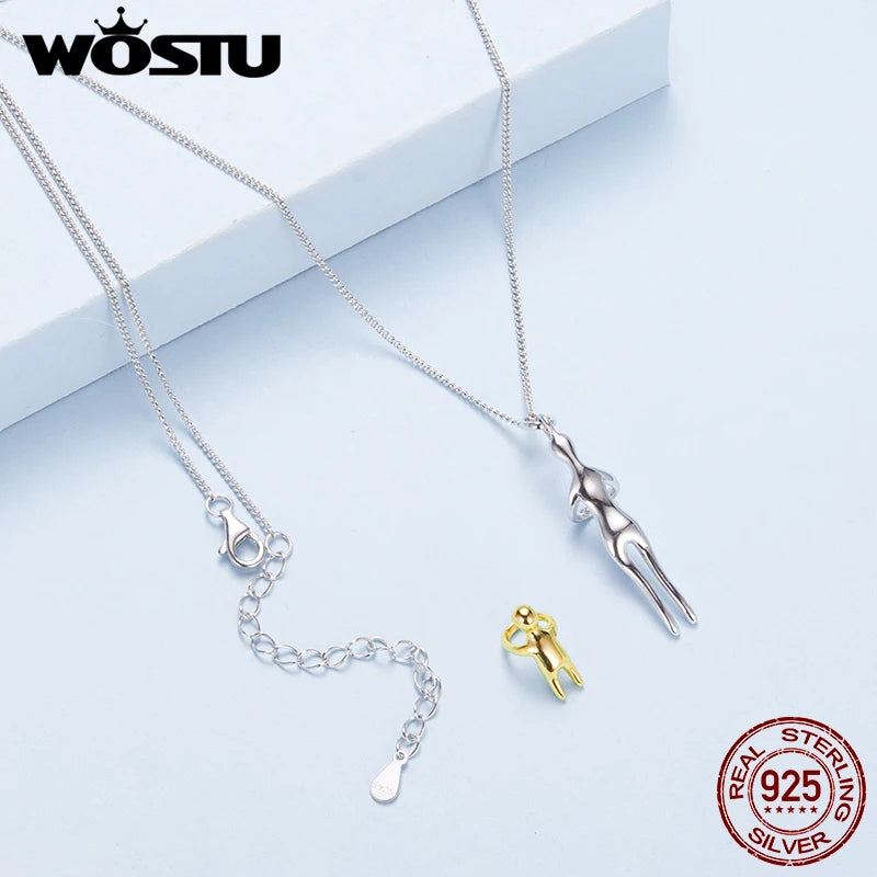 Two-Tone Mom & Child Sterling Silver Necklace - Jeglowstore