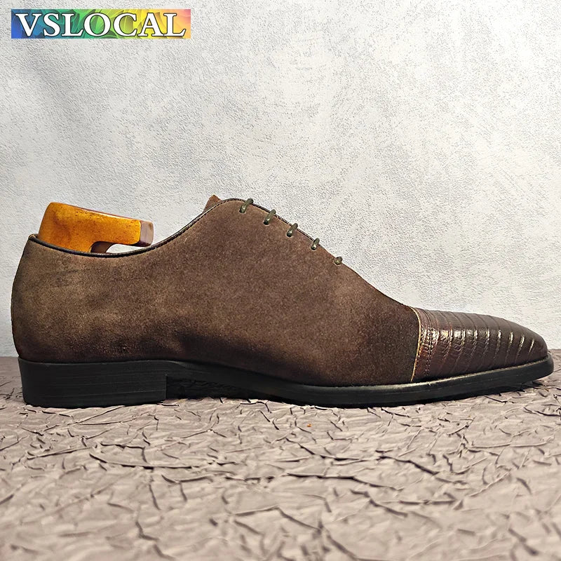 Men’s Leather Cap Toe Oxford Shoes - Jeglowstore