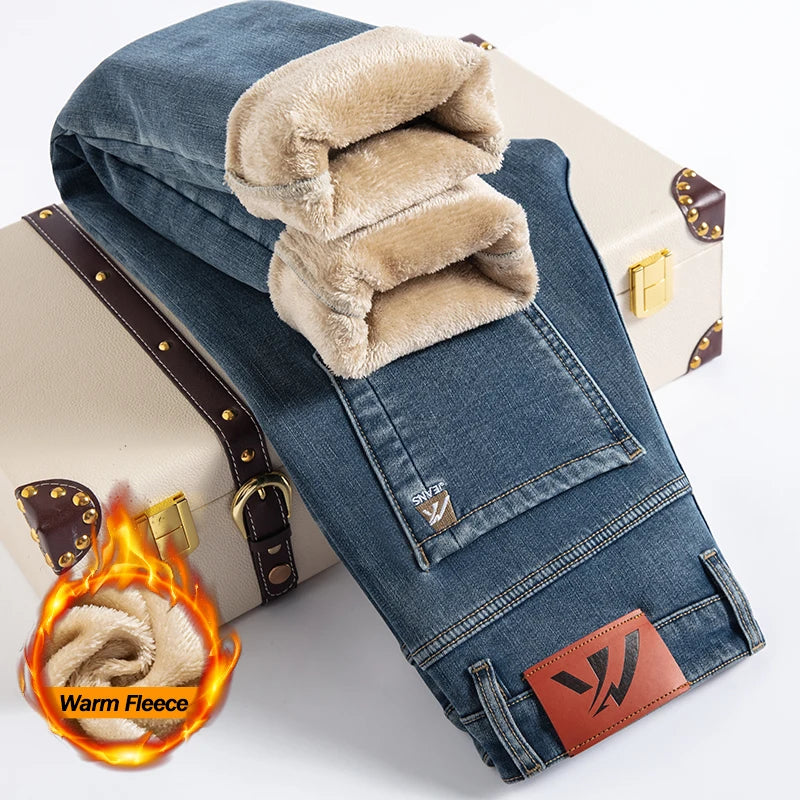 Men’s Thickened Winter Denim Trousers - Jeglowstore