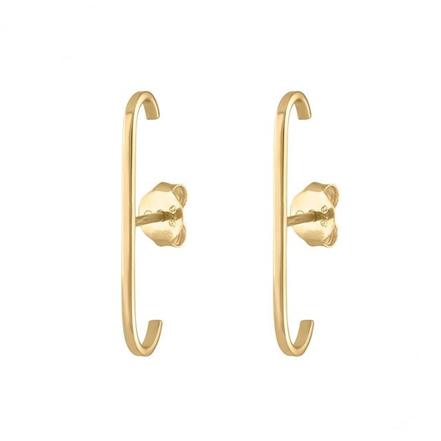 SIPENGJEL Fashion Single Row Crystal Zircon Geometric Stud Earrings for Women Ear Hook Clip Earrings Statement Piercing Jewelry