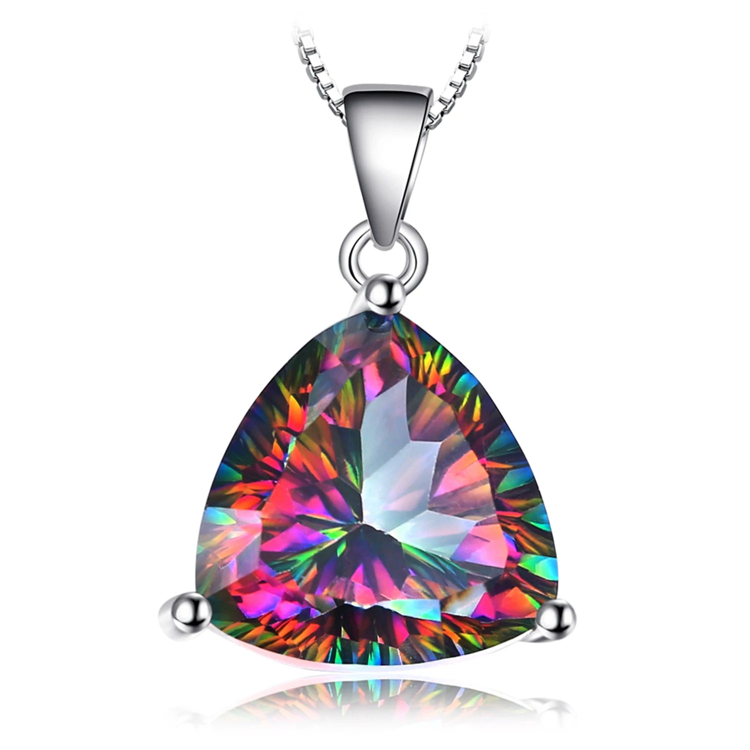 JewelryPalace Rainbow Fire Quartz Silver Pendant - Jeglowstore