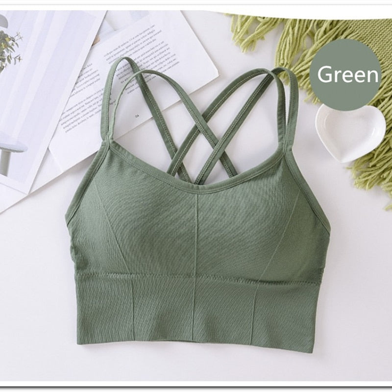 Fitness Sports Bra Women Shockproof Sexy High-Intensity Yoga Bra Bralette Running Gym Vest Cotton Underwear Fashion Beauty Back