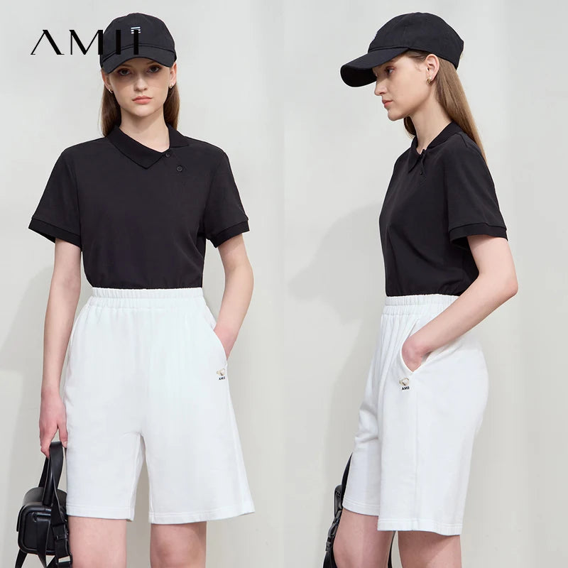 Amii Women’s Asymmetric Polo T-Shirt - Jeglowstore