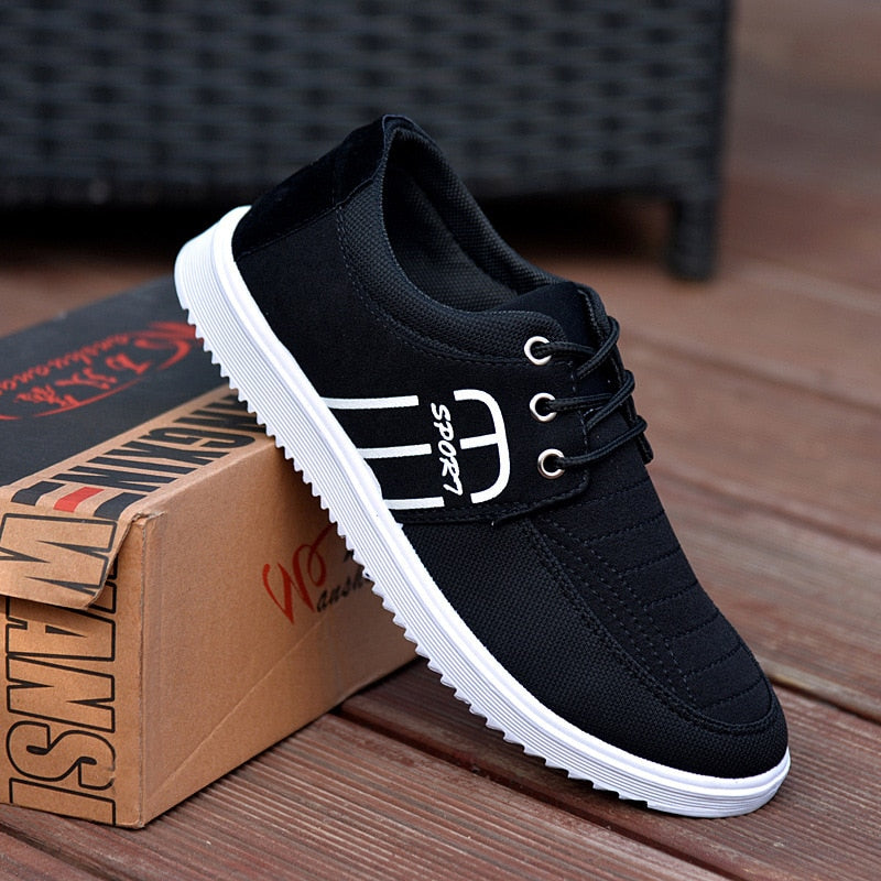 New Men's Canvas Shoes Lightweight Sports Shoes Casual Mesh Breathable Vulcanized Shoes Classic Fashion Lace Up Work Shoes 2023