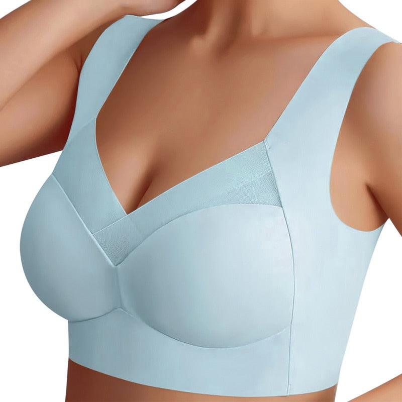 Sexy Seamless Bra Underwear for Women Push Up Anti-Sagging No Steel Ring Thin Beauty Vest Sports Running Shockproof Bra