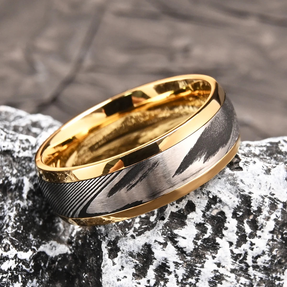 8mm Damascus Steel Wedding Ring - Jeglowstore
